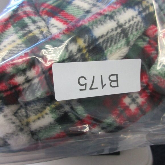 Pottery Barn Women's Plaid Robe Medium Red Multicolor Belted Long Sleeve 692 - Picture 9 of 10